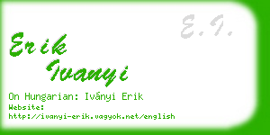 erik ivanyi business card